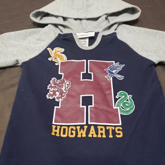 Harry Potter Hooded Bodysuit Long Sleeve Wizarding World Size 12-18 Months - Picture 3 of 5